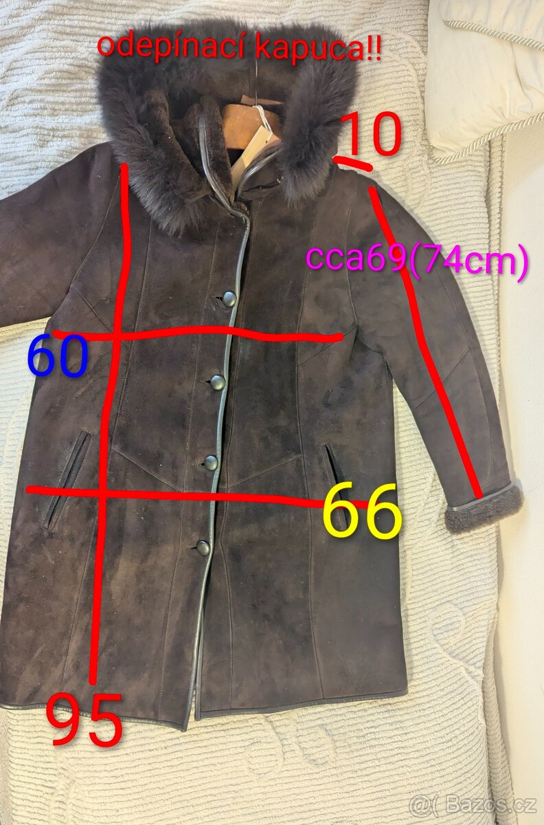 Elegantní kožich s odepínací kapucí - 4