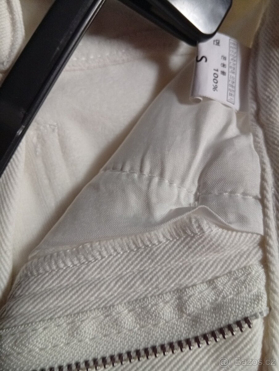 2x bílé široké zateplené džíny vel.S - 4