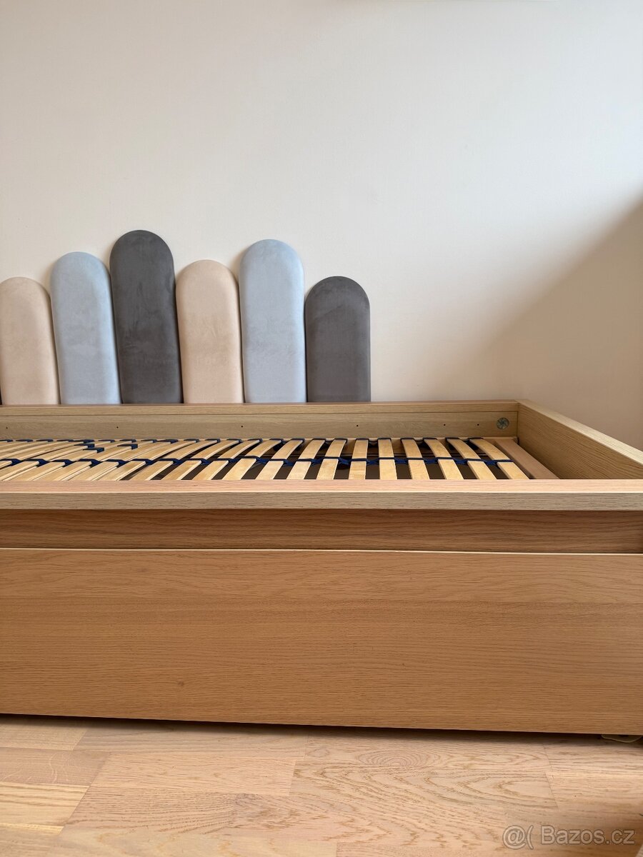 Postel Ikea Malm bílý dub 200x90 - 4