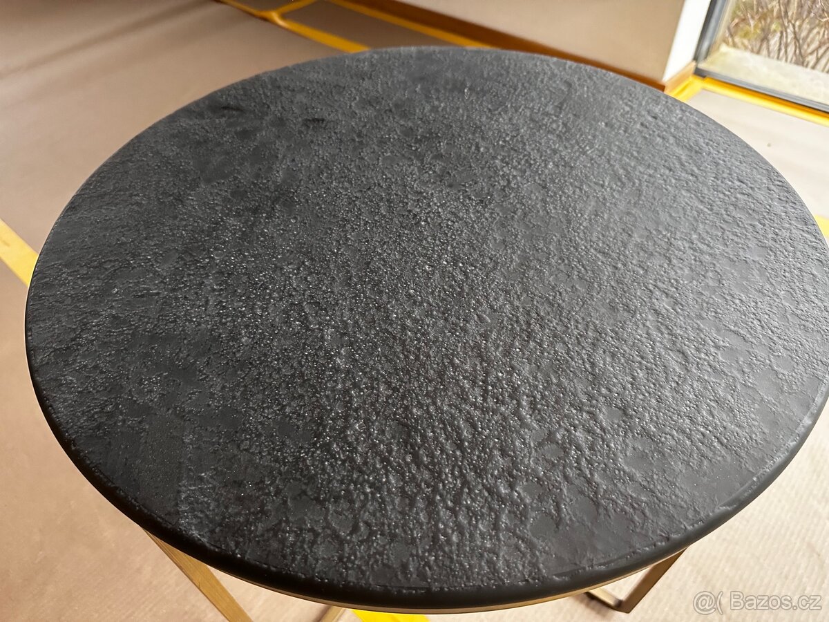 Konferencni stolek sklo, mosaz - 4