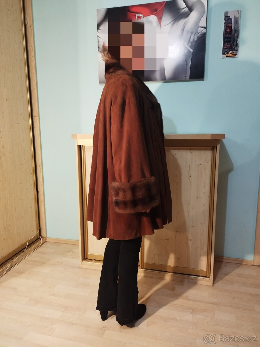 Kožich - přehoz semišový - 4
