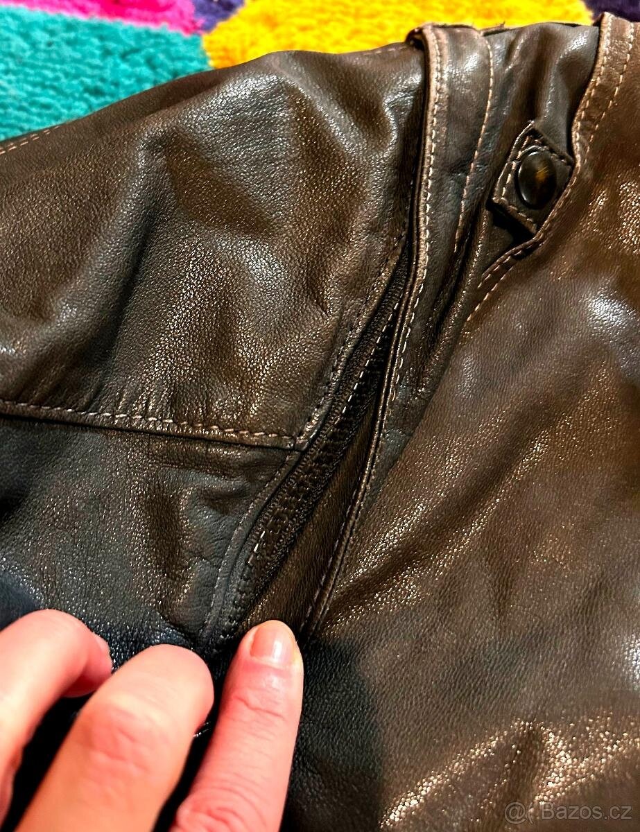 CANADA PÁNSKÁ CELOKOŽENÁ BUNDA-VESTA 2V 1 100% LEATHER XL-XX - 4