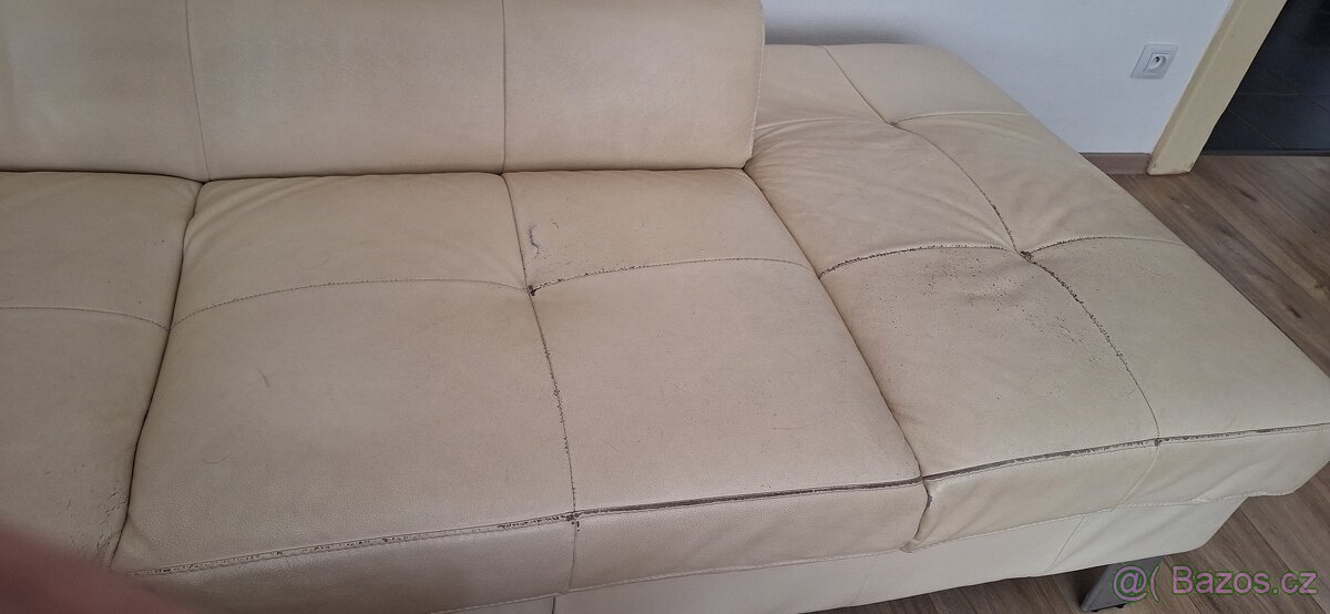 Rohová kožená sedačka - 4