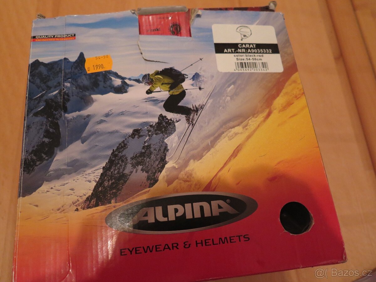 lyžařská helma zn.Alpina vel.54-58,jen 2x použitá, nebouraná - 4