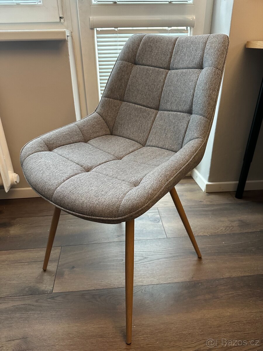 Jídelní židle Jessica (šedá/přírodní) – 6 ks - 4