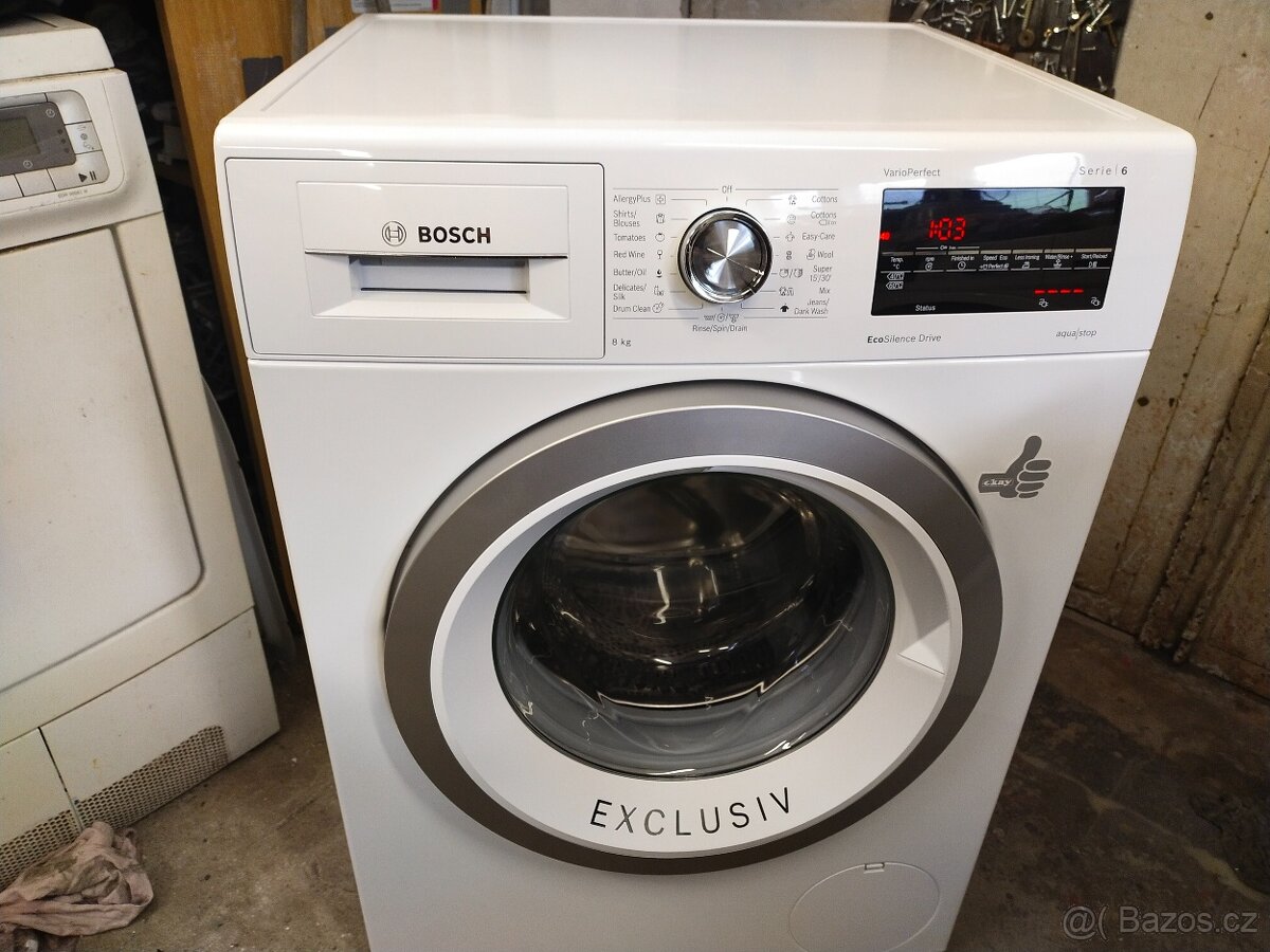 Prodám zánovní pračku Bosch 8 kg-A+++. Dovezu - 4