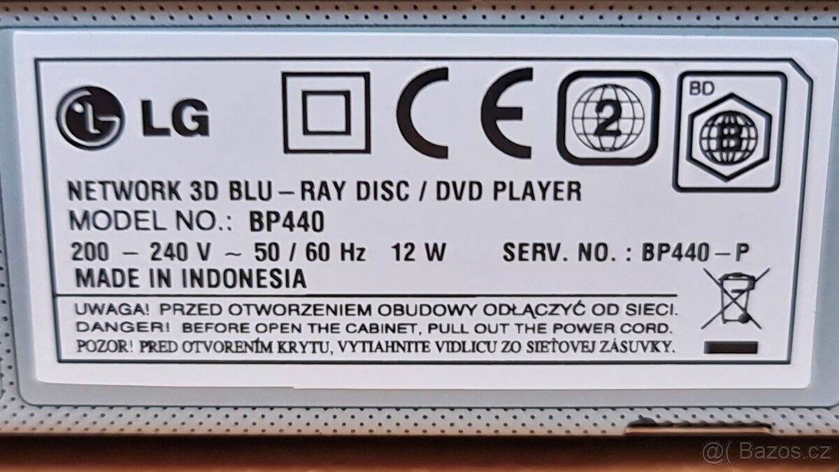 Blu-Ray přehrávač LG BP440, 3D - 4