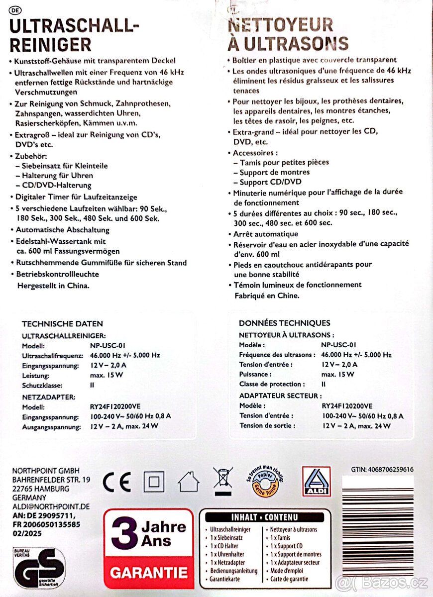 Čistička ultrazvuková,německý výrobce,nová,3r.zár. - 4