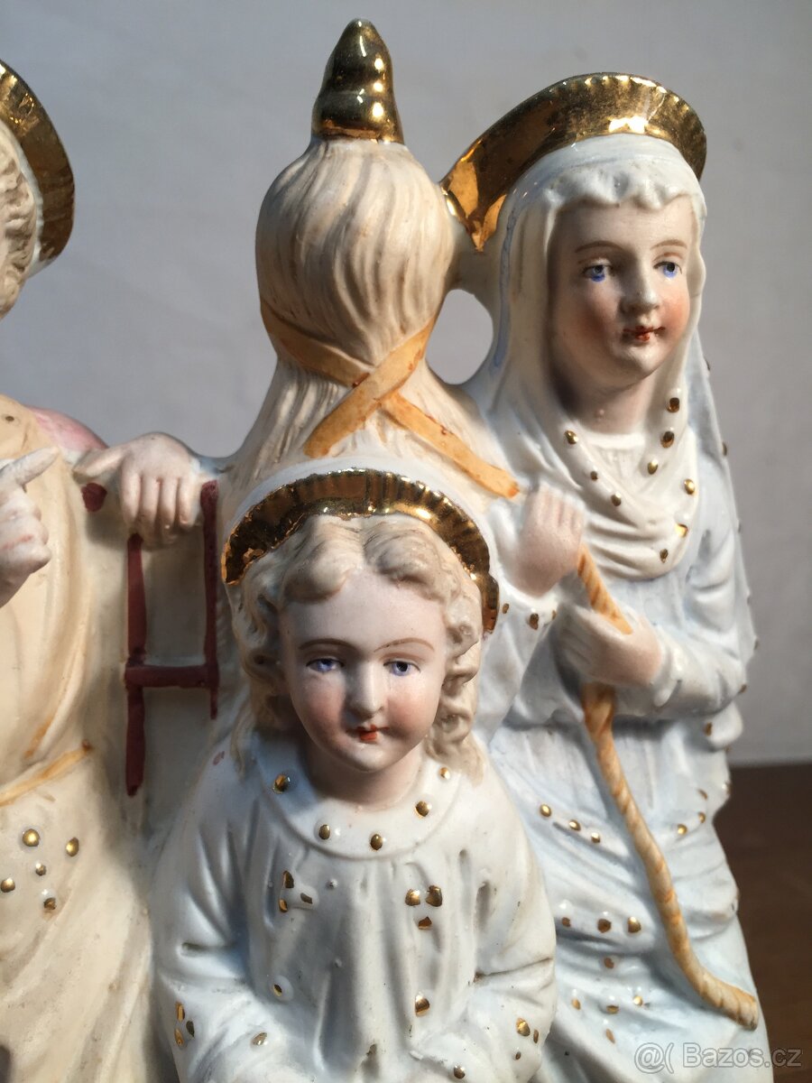 Žacléř Svatá trojice porcelánová soška Marie Ježíš Josef - 4