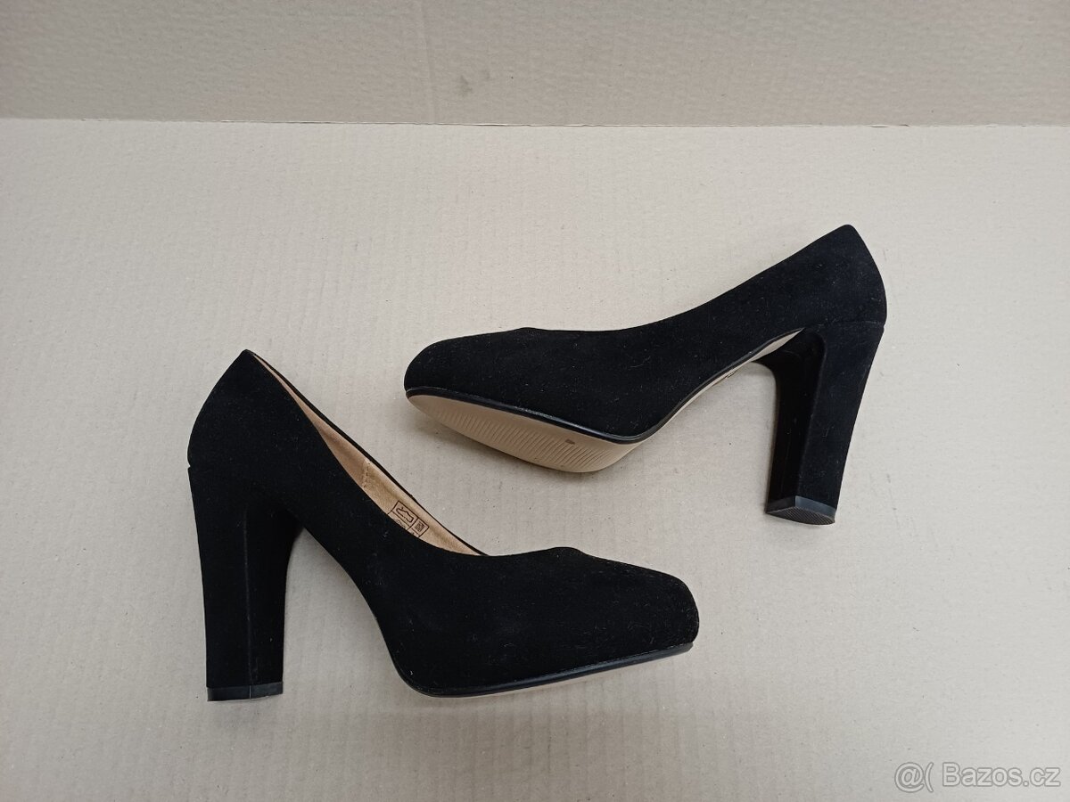 Černé semišové lodičky vel.38 - 4