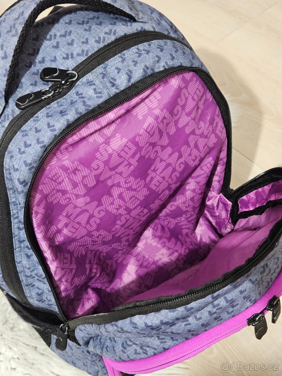 Studentský batoh dívčí bagmasters digital blue pin - 4