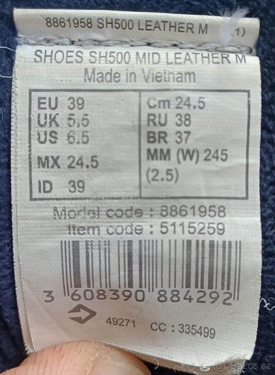 Dětské zimní turistické nepromokavé kožené boty velikost 39 - 4