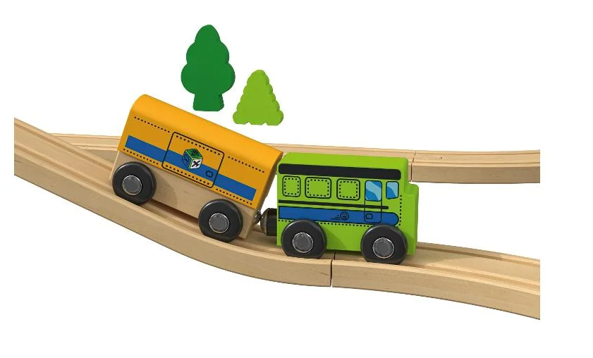 Nová SUPER dřevěná železnice Sada statek - 4