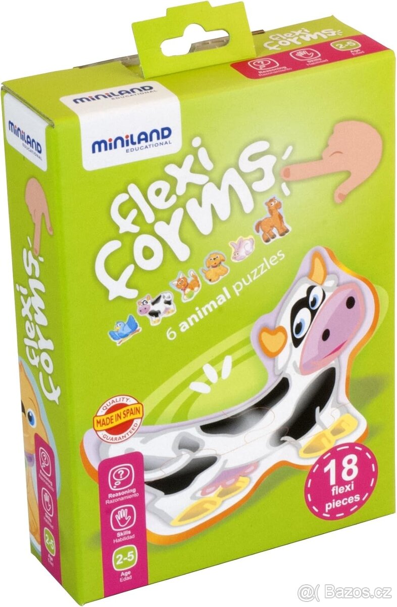 Puzzle Miniland Flexi Form dopravní prostředky + zvířata - 4