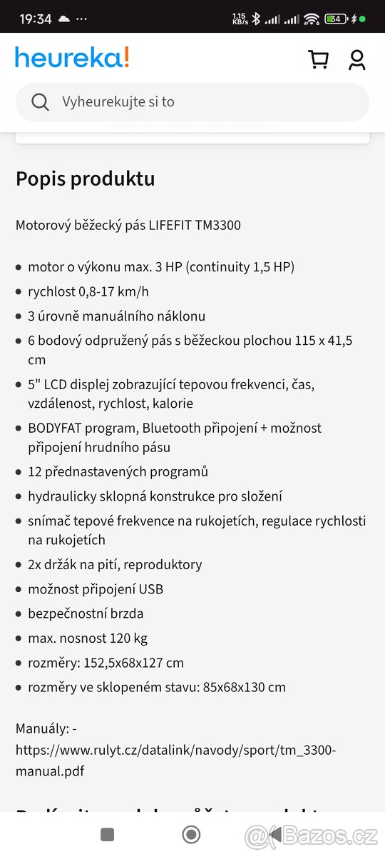 Běžecký pás LIFEFIT TM 3300 - 4