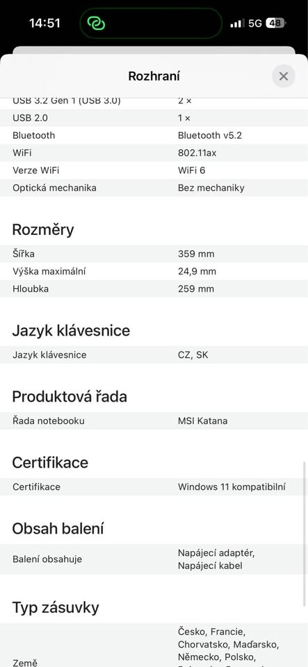 MSI Katana 15 B13VGK-1477CZ - 4