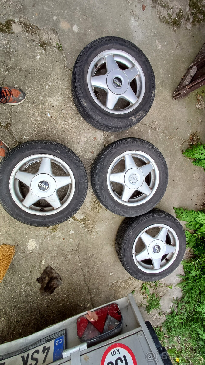 Alu disky Titan  ET37 s letnimy pneu Continental  175/65 R14 - 4