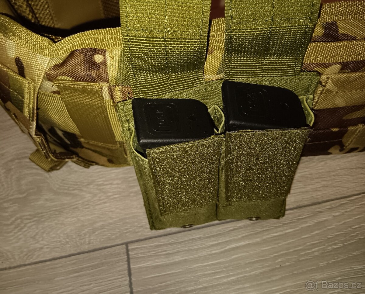 Pouzdro dvojité zelené Molle na 2 zásobníky_GLOCK a další - 4
