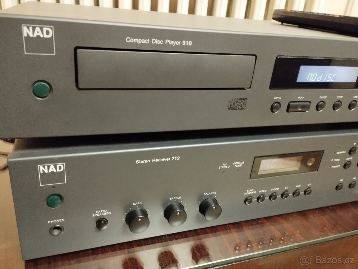 Receiver NAD 712, CD 510 a repro Shan SV 100 a stojany - 4
