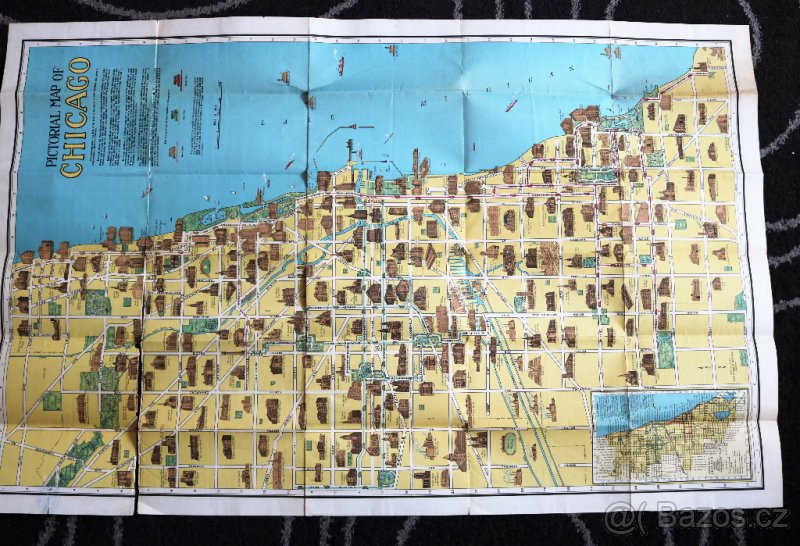 Raritní obrázková mapa Chicaga - 1925
- 4