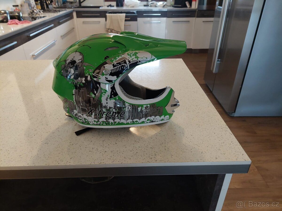 Detske cross helmy Xtreme-modra,zelena - 4
