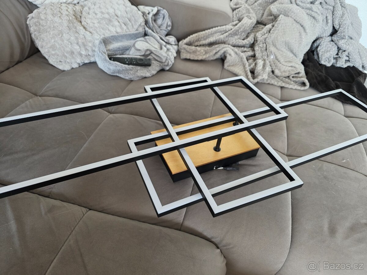 Stropní LED světlo ( černá + dřevo ) - 4