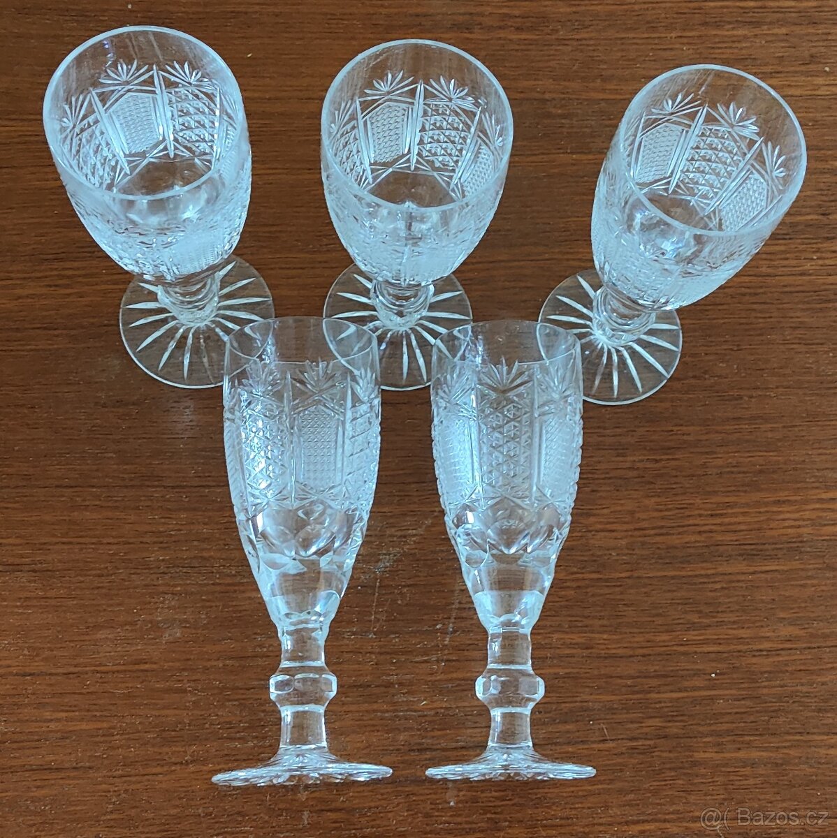 Prodám Sadu 5 broušených sklenic Bohemia Crystal - 4