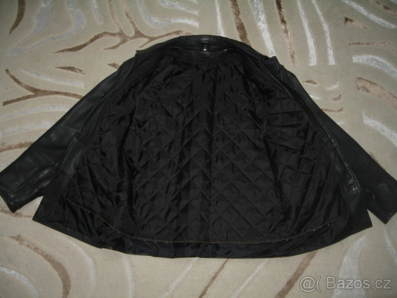 Nová černá kožená bunda - 4