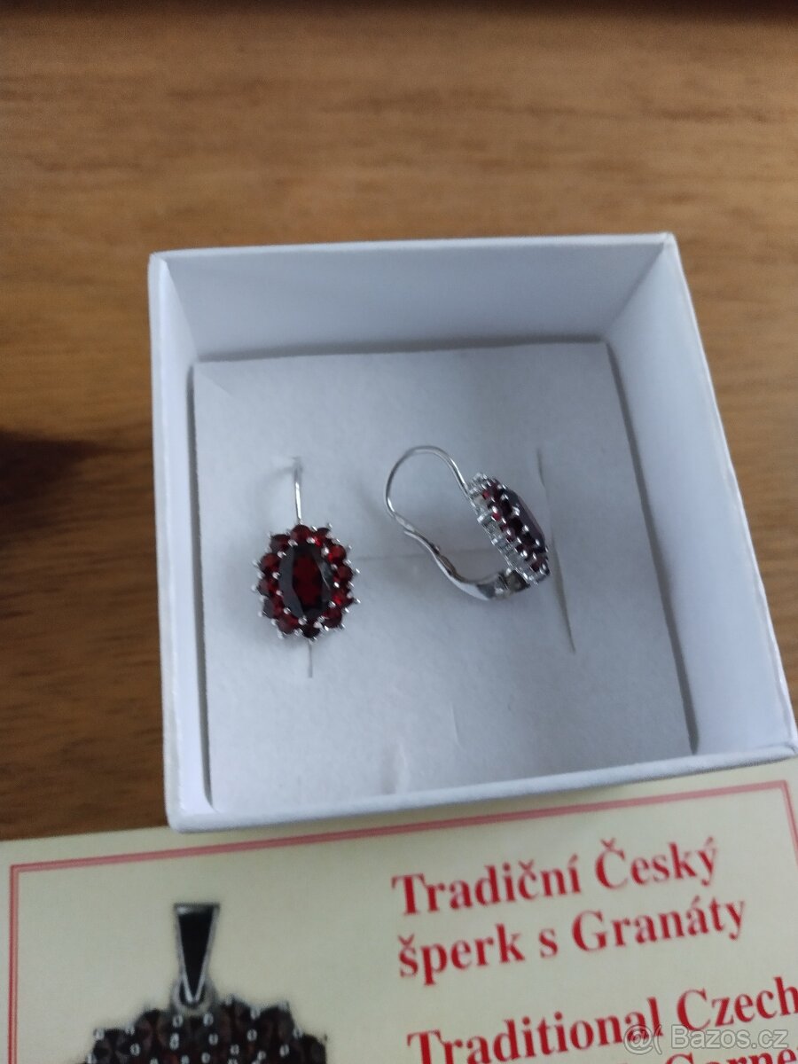 Český granát - náušnice - 4