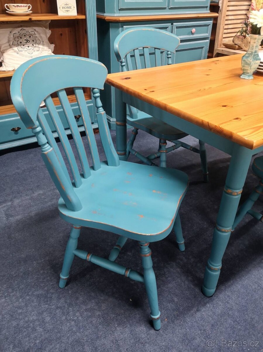 Masivní jídelnová souprava Ocean Blue - 4