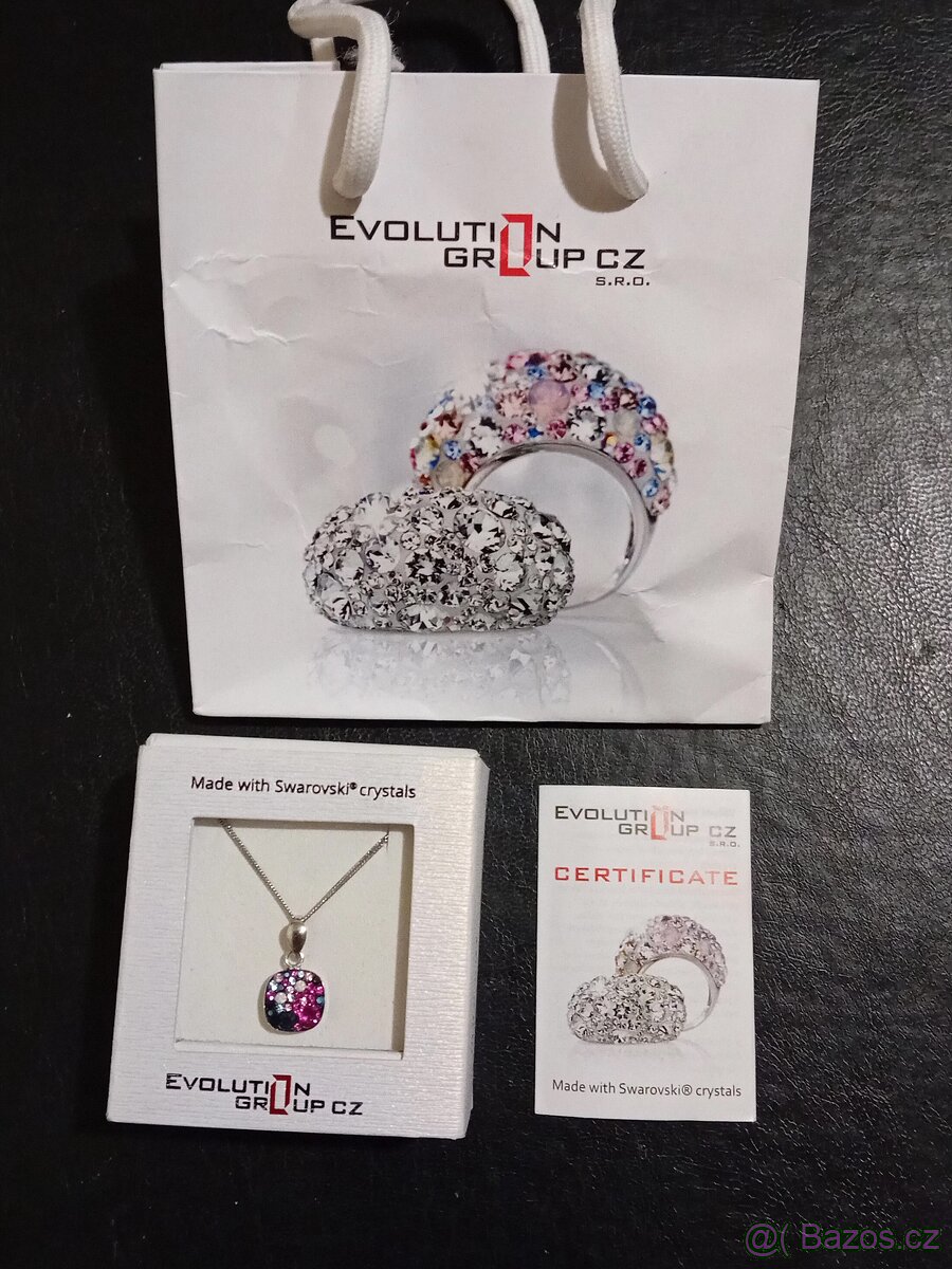 Stříbrný náhrdelník se Swarovski krystaly - 4