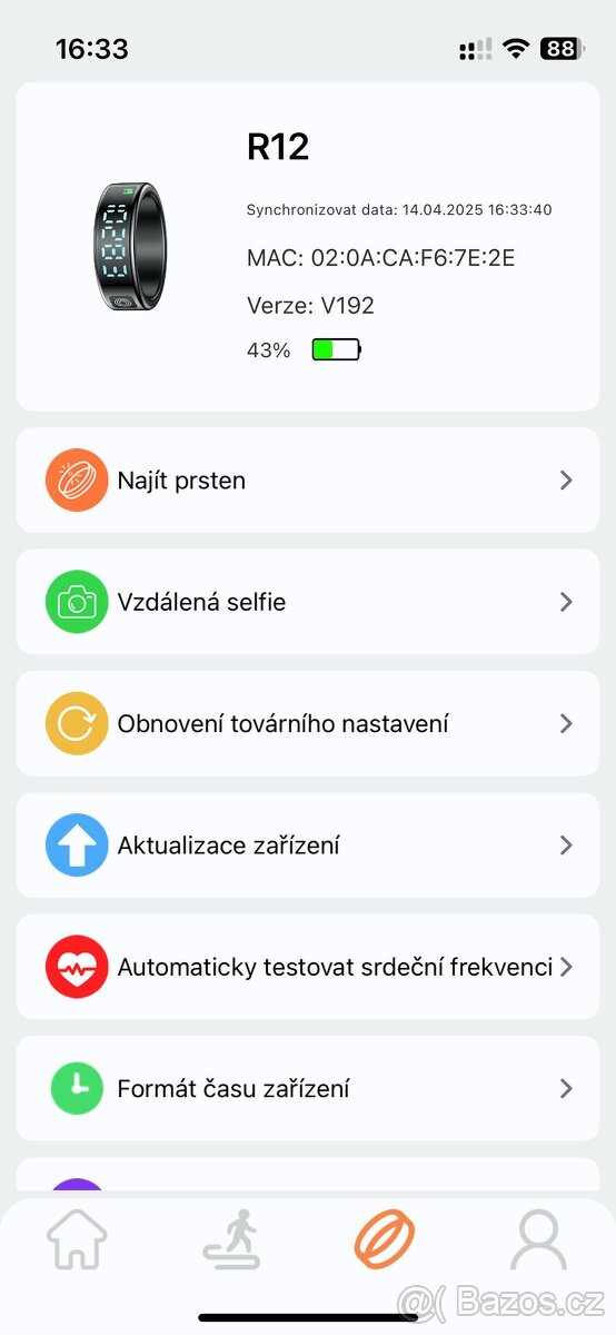 Fitness prsten s displejem a bezdrátovým nabíjením + ZÁRUKA - 4