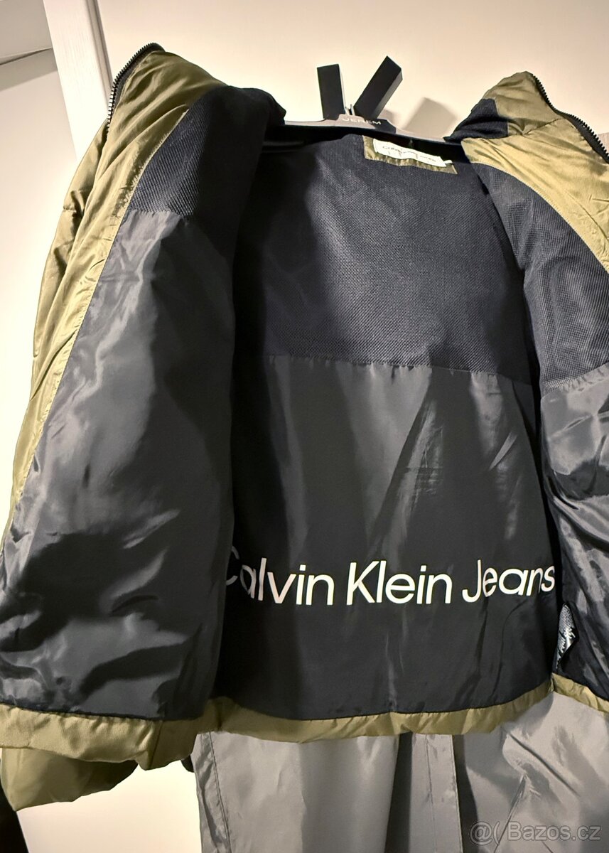 Bunda Calvin Klein Jeans olivová M - 4