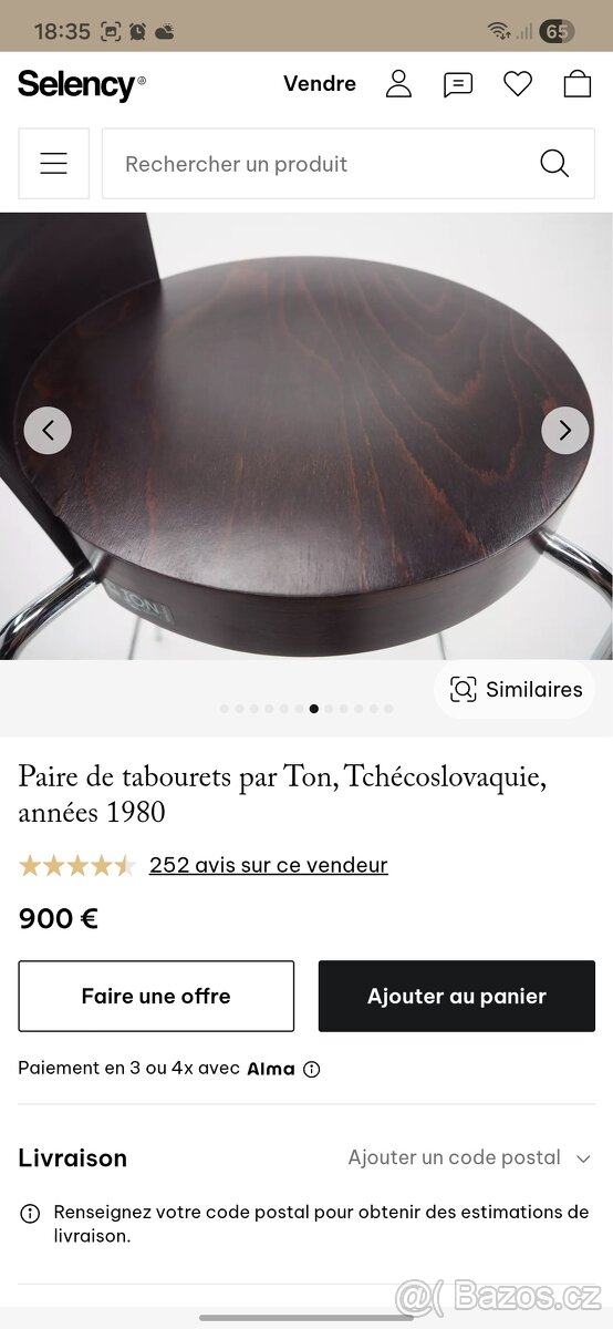 TON - barová židle 2 ks - 4