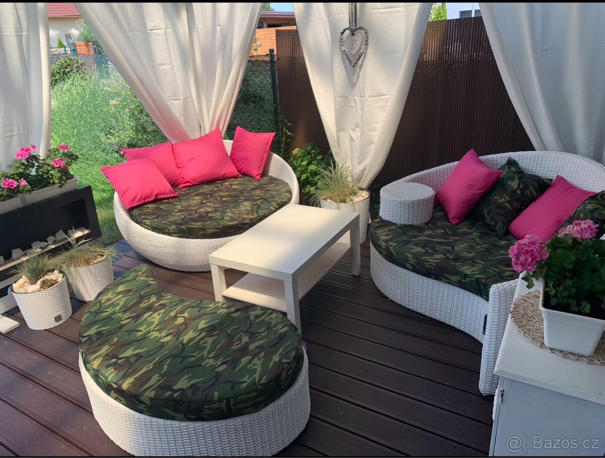 Designový ratanový set s polstry a polštáři – ihned k odběru - 4