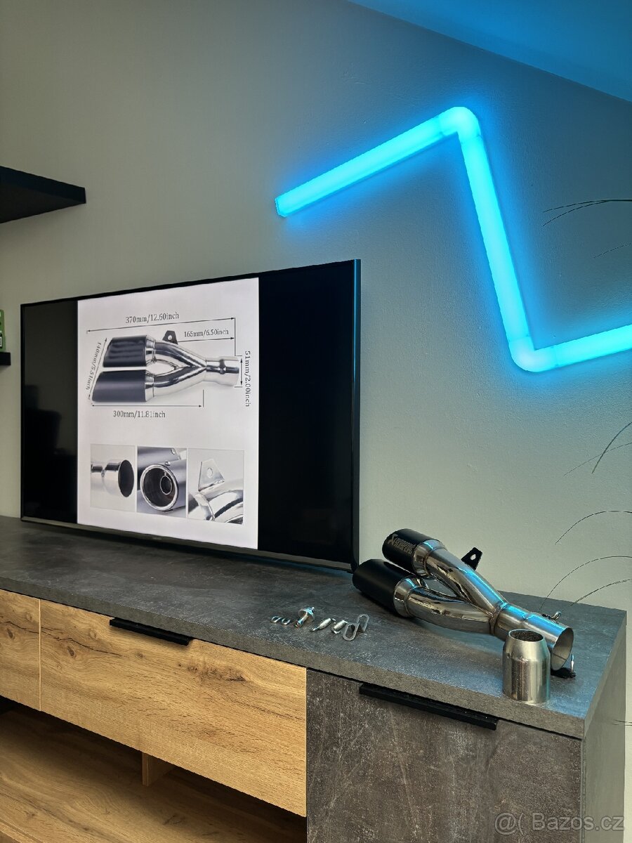 Akrapovič dvojitá koncovka výfuku na motorku 51mm - 4