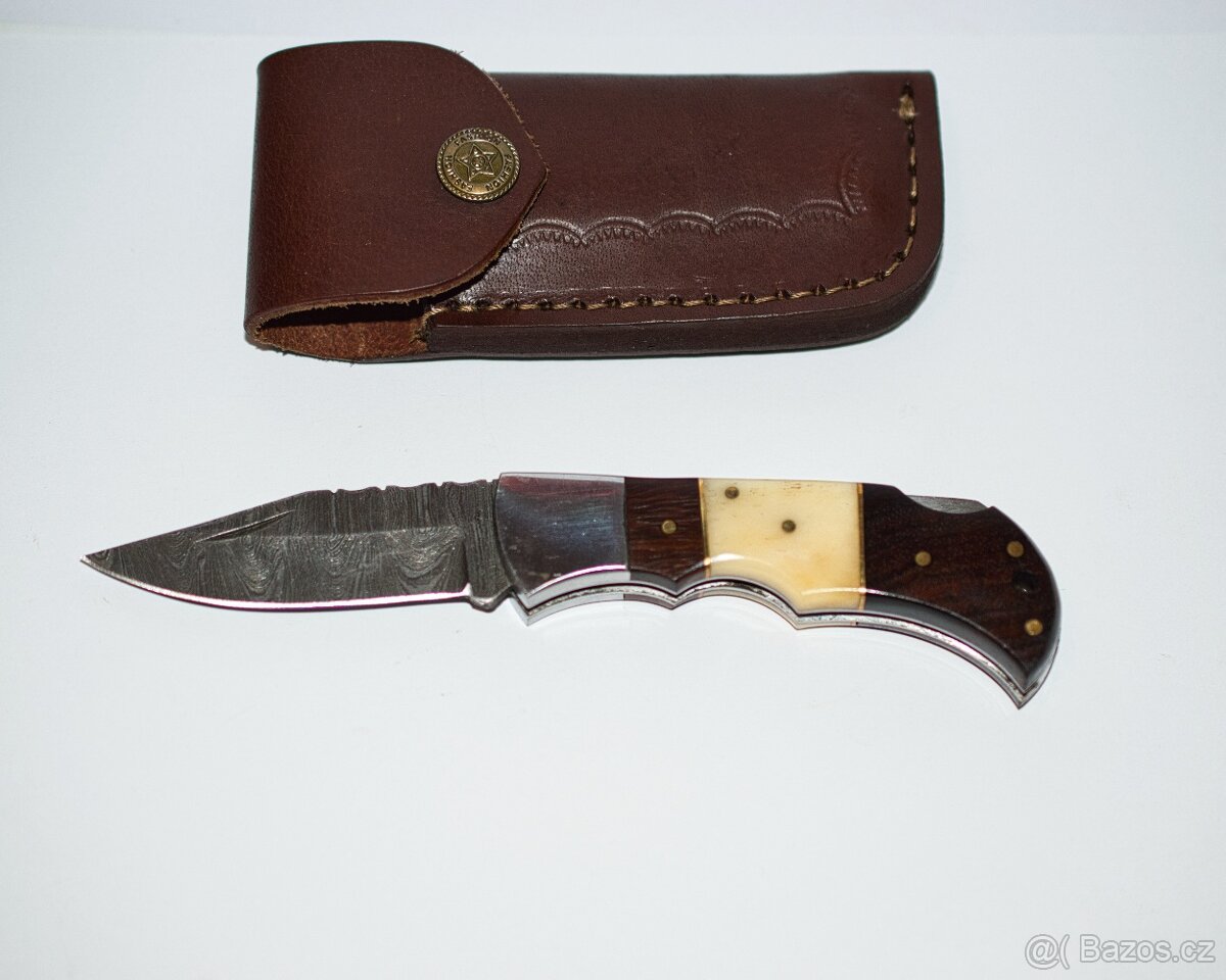 Kuchyňský cestovní nůž - ruční výroba, damašek - 4