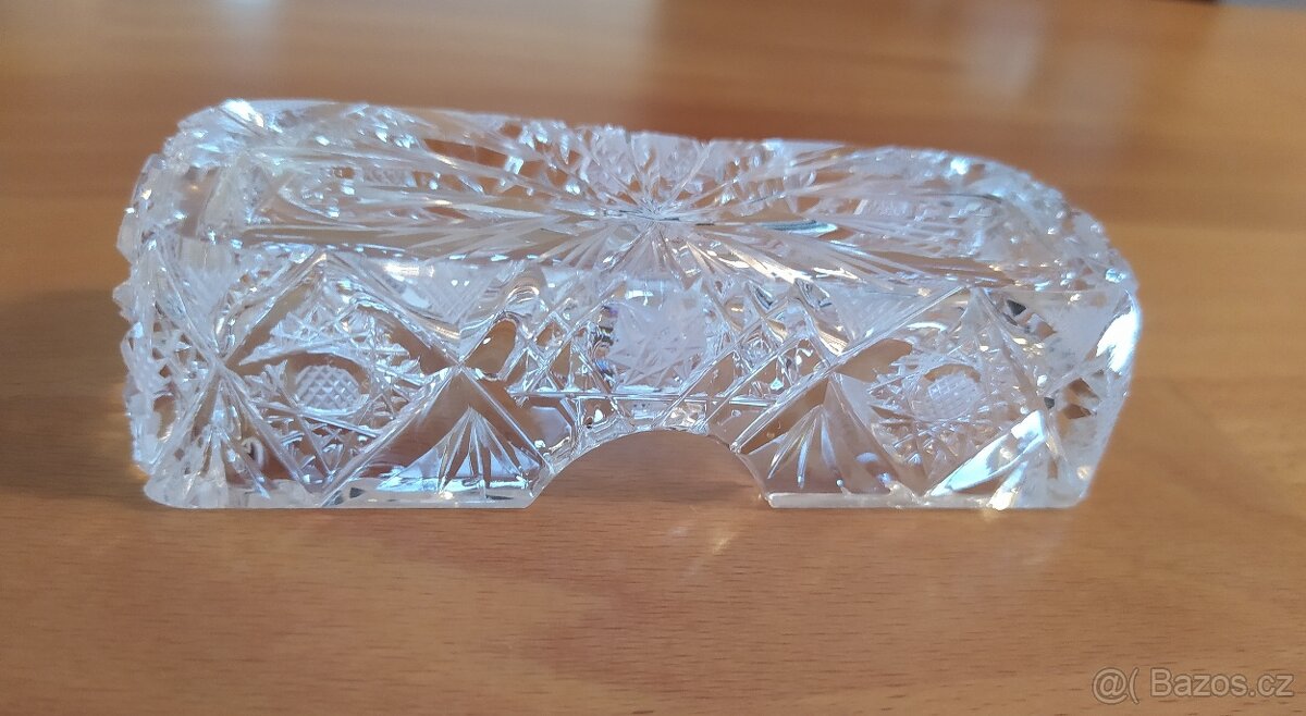 Starý luxusní broušený křišťálový stojánek na párátka - 4