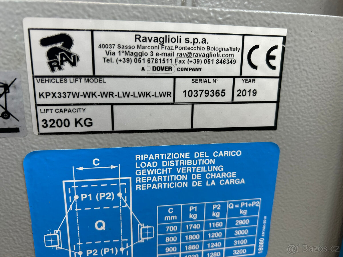 Dvousloupový autozvedák RAVAGLIOLI RAKPX337W zánovní - 4