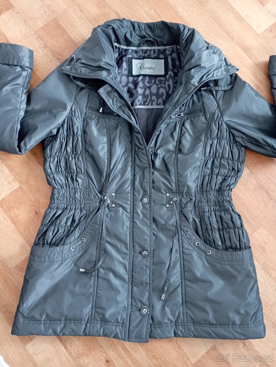 Antracitová zimní/podzimní bunda, parka Canda vel. L - 4