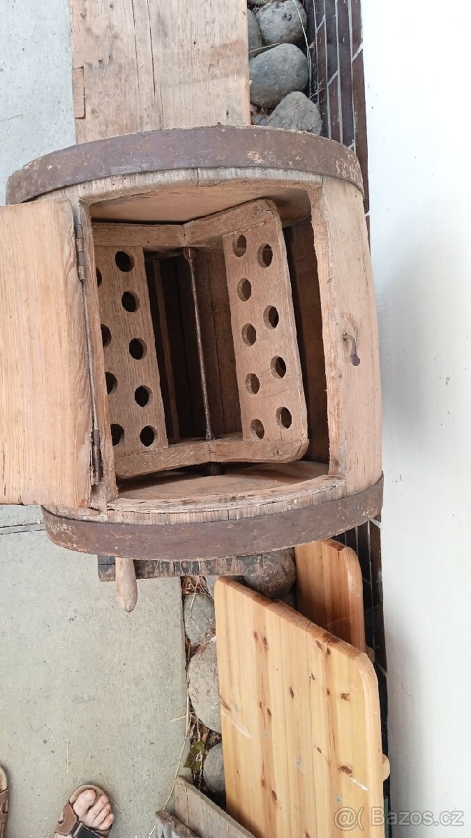Máselnice - soudek, hezká dekorace, historický artefakt - 4