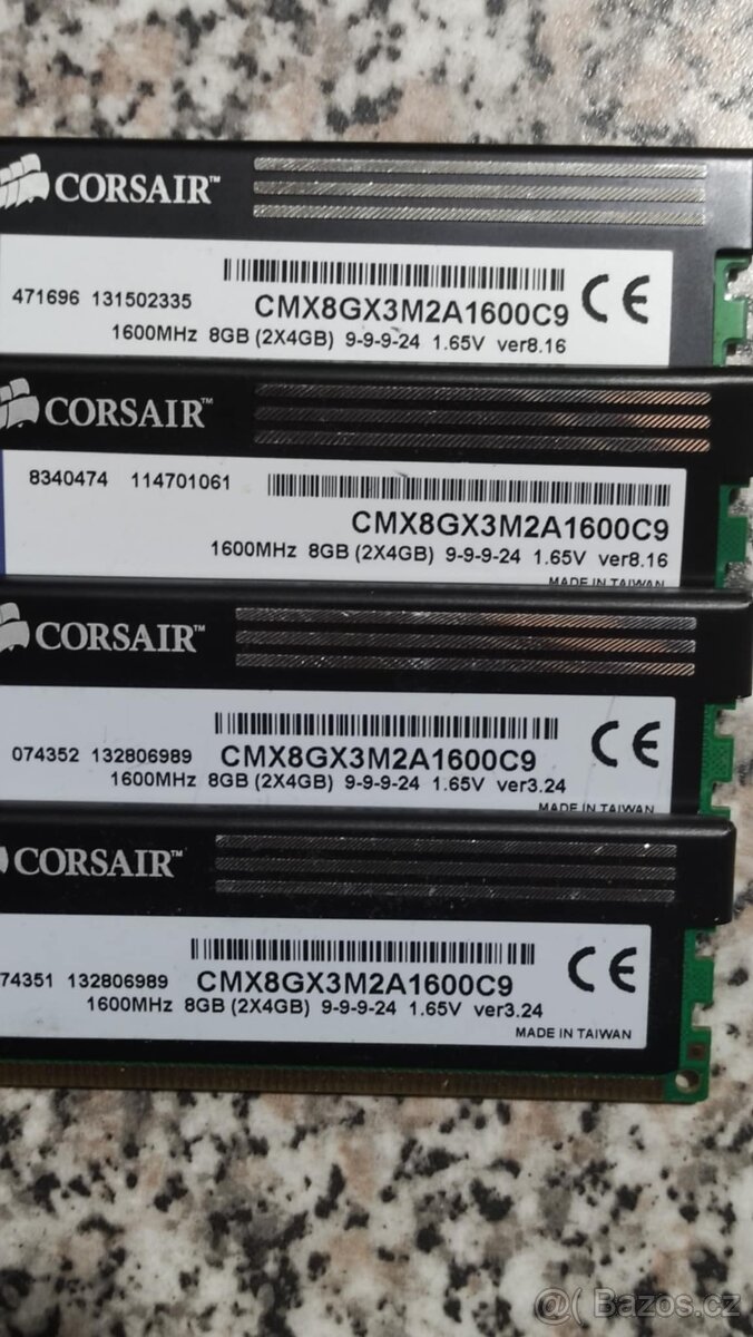 Ram 4GB 8GB 16GB DDR3 1600 CL9 více ks - 4