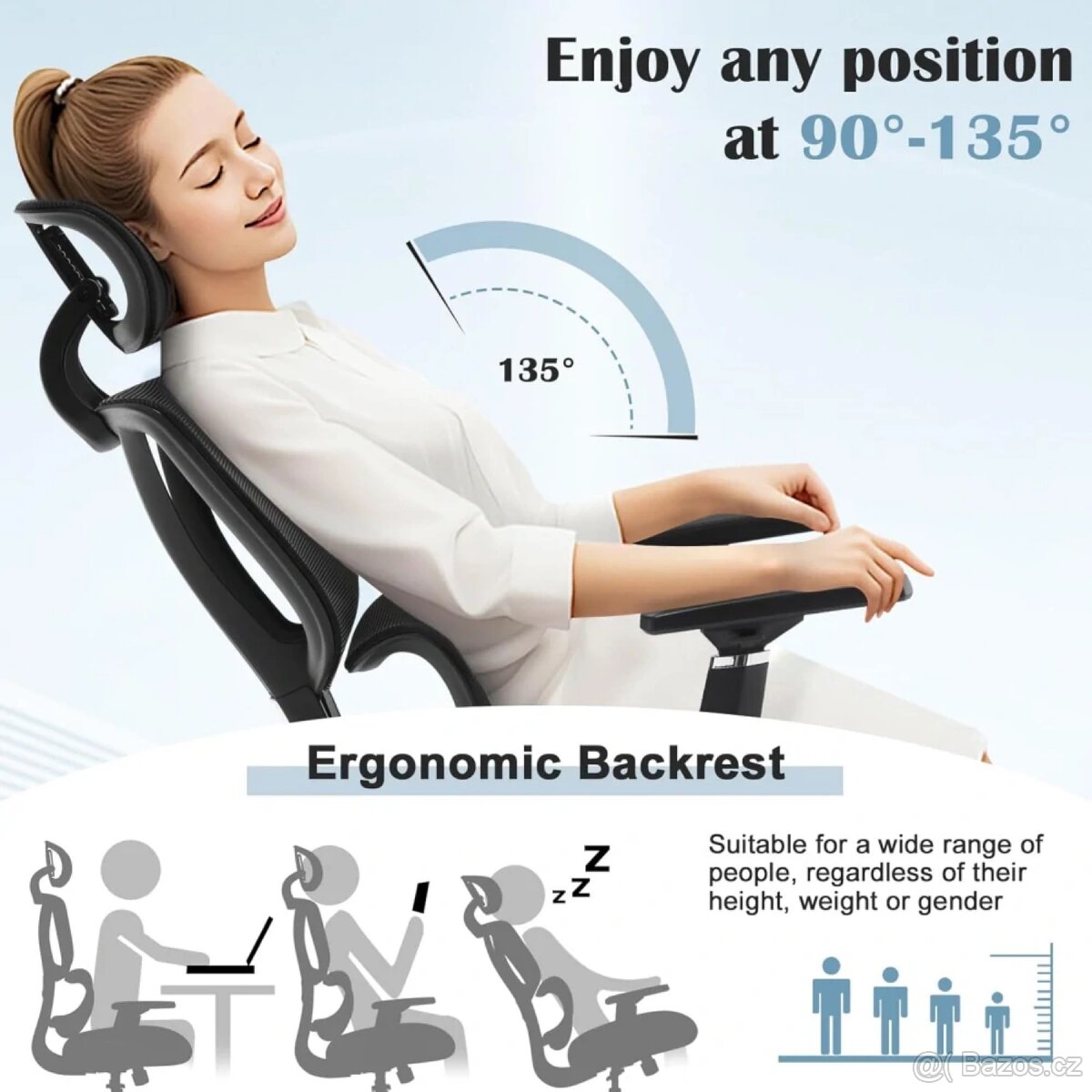 Kancelářská židle WOLTU, ergonomická otočná židle - 4