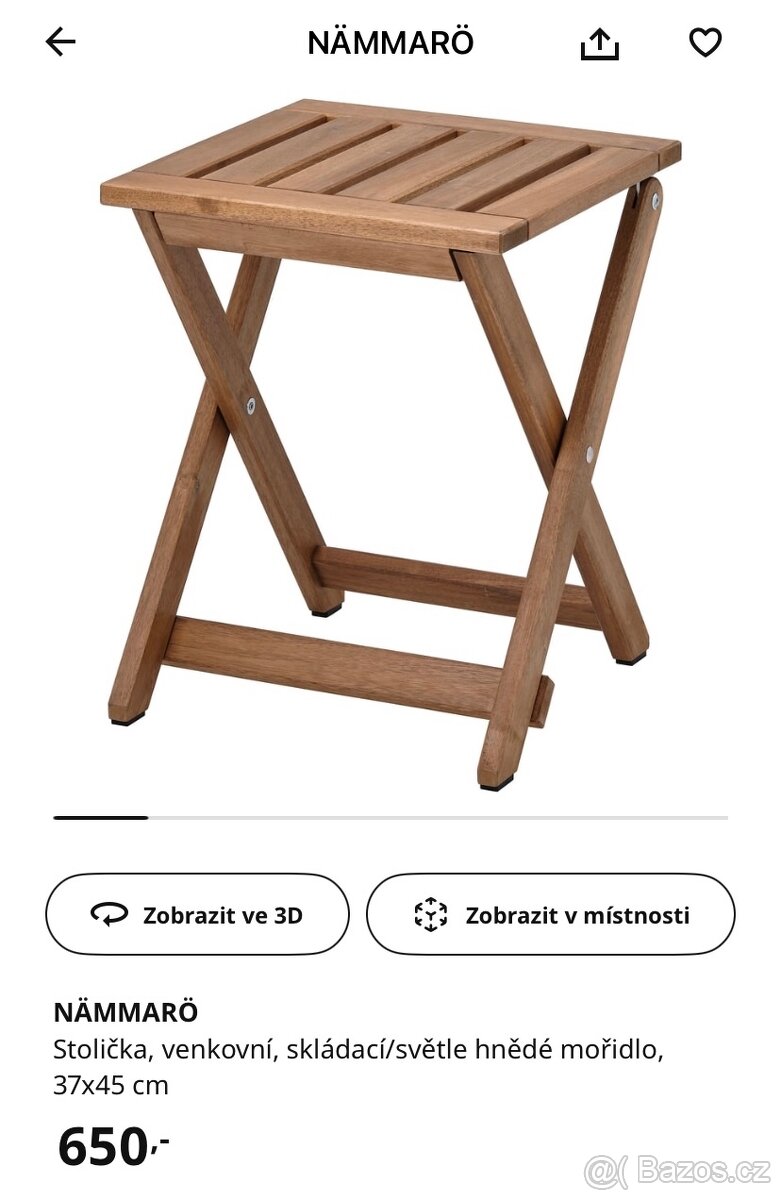 NÄMMARÖ lavice s opěrkou a stolička - 4