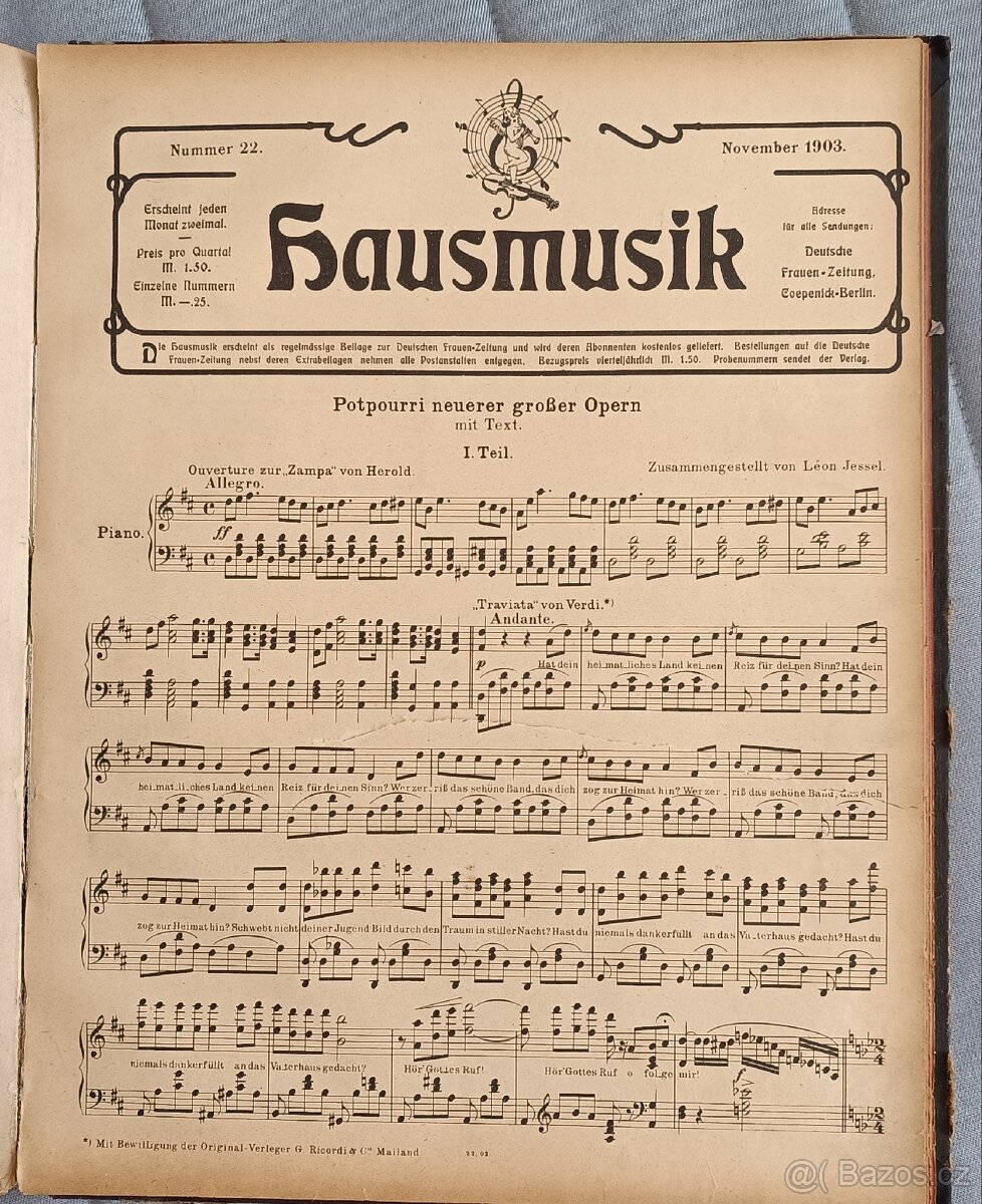 Staré noty - kniha notových zápisů - 4