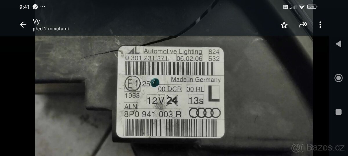 Audi A3 Levé xenonové světlo 8P0941003R - 4