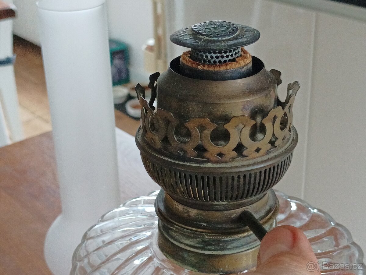 STAROŽITNÁ SECESNÍ PETROLEJOVÁ LAMPA EHRICH & GRAETZ-19.STOL - 4