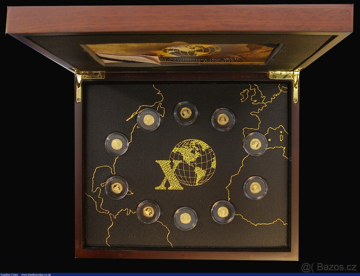 Sada zlatých mincí - Největší objevitelé světa (10x 0,5g) - 4
