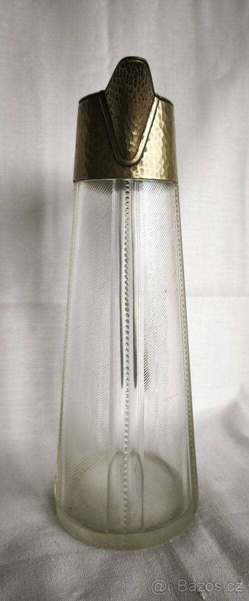 skleněná karafa s kovovým víkem - 4