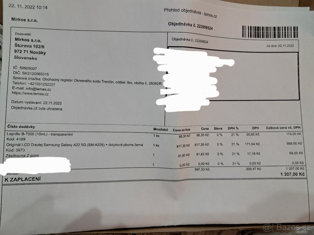 Displej Samsung Galaxy A22 + lepidlo - 4